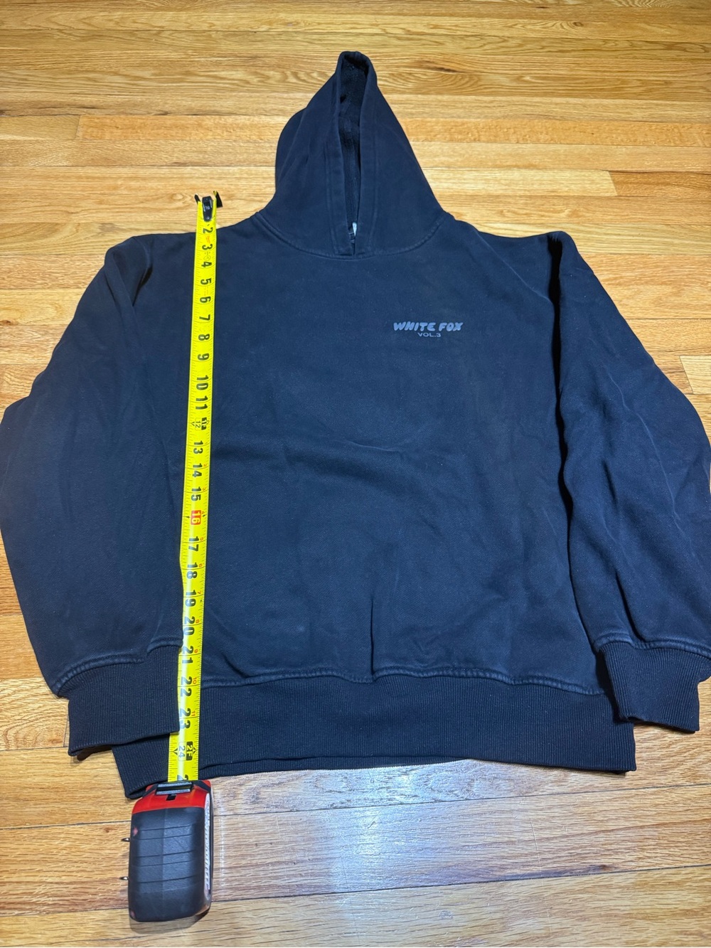 WHITE FOX Vol.3 Graphic Hoodie in Black with Black lettering
